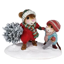 Wee Forest Folk FIR TREE FELLERS, M-731, Winter Christmas Mouse, 2022