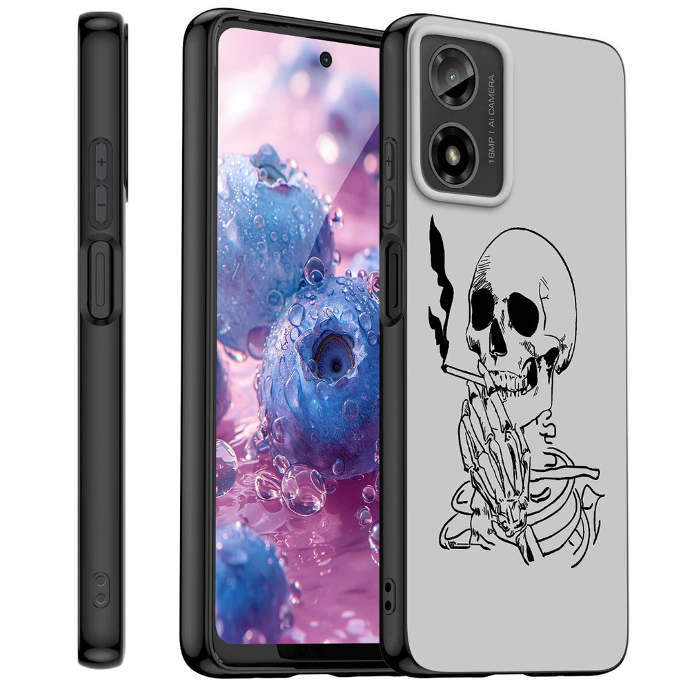 Skull Print Rubber Phone Case for Motorola Moto G Stylus G Power G Play  