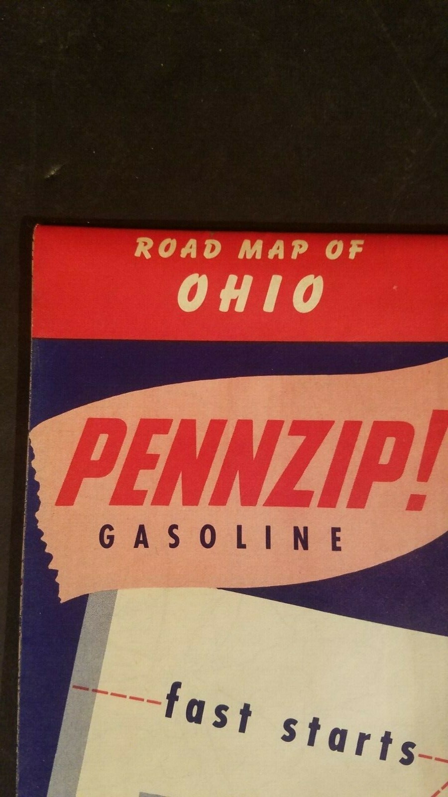 1956 Ohio Road Travel Map Pennzip Pennzoil Gas Griffin Oil Company Glassport PA eBay