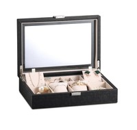 Vlando Elegant Jewelry Box Fabulous Gift For Women (black) Black Vlando Elegant Jewelry Box Fabulous Gift For Women (black) Black