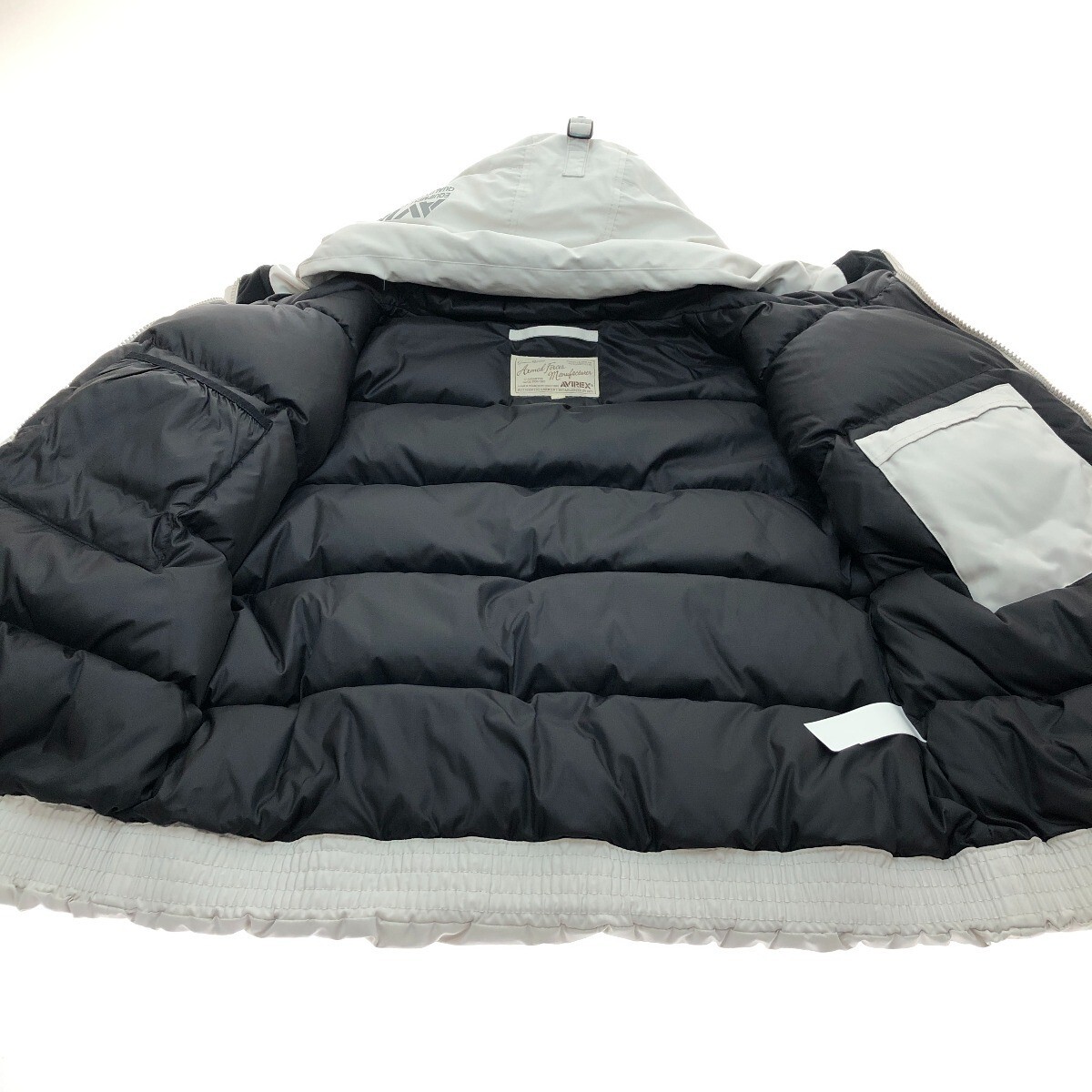AVIREX Military Function Down Jacket Size L 6102210 Light Gray 