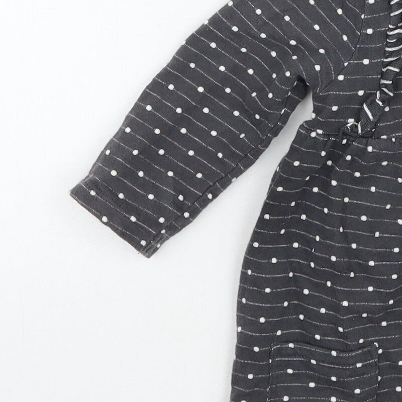 George Girls Grey Polka Dot Cotton Blend T-Shirt Size 6-9 Months image 9