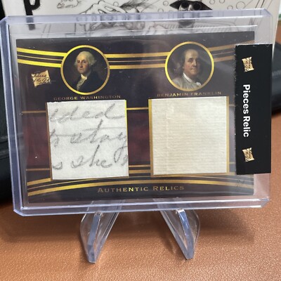 Pieces Of The Past 2022 Washington/ Franklin Dual Cut Written Relics    
