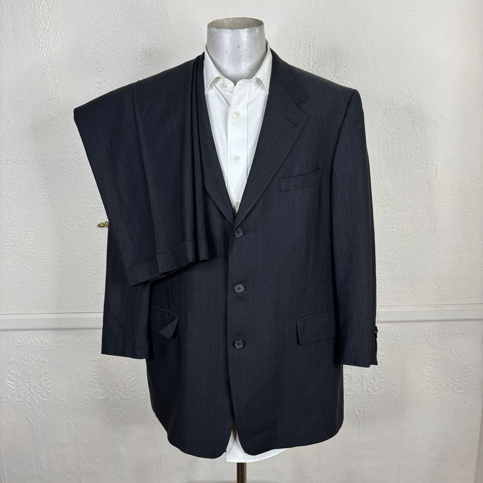Костюм мужской Hart Schaffner Marx 2 предмета 44R 38x27 черный темно-серая полоса - Изображение 2 из 4