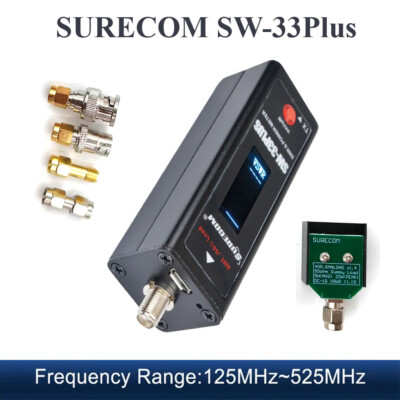 SURECOM SW-33Plus 100W 125-525MHz Mini Power & SWR Meter For Walkie Talkie