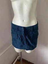 Y2K Mini Corduroy Skirt Blue Size XS Sk32