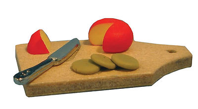 Puppenhaus Edamer Käse & Kekse auf einem Brett Maßstab 1:12 Miniatur 006 tumdee