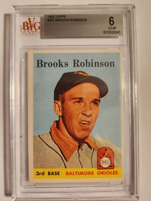 1958 Topps - #307 Brooks Robinson Graded by Beckett BVG as a 6!!!