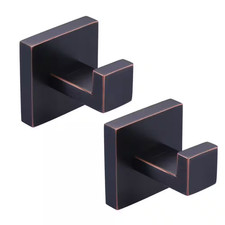 Stainless Steel Single J-Hook Robe/Towel Hook in Oil Rubbed Bronze 2-Pack