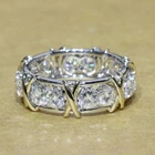 14K White Gold Plated 2Ct Round Cut Lab Created Diamond Women Wedding Ring