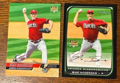 Max Scherzer 2008 Topps Stadium Club #140 & Bowman Draft BDP33 Rookie Cards