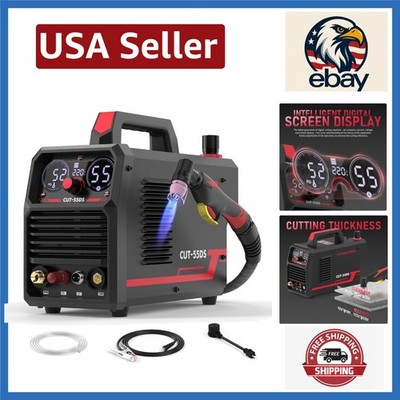 Dual Voltage 55A Plasma Cutter - Non-Touch Arc & Adjustable Settings for Experts