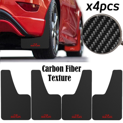 #ad #ad 4Pcs Carbon Fiber Look Universal Racing Car Mud Flaps Splash Guards Front amp; Rear $18.41