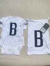 BNWT NEXT Baby Girl Boy Bodysuit Cotton Short Sleeve Newborn  0-1 mth Initial B 