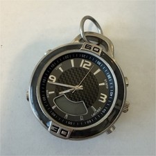 MSP-4582W Stainless Steel Analog Quartz Pocket Watch Black Dial Arabic Numerals