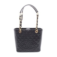 Chanel Matelasse Pst Tote Bag Caviar Skin Women Black One Size