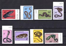 Ruanda MiNr. 201-208 B postfrisch Reptilien, Schlangen (EE0479