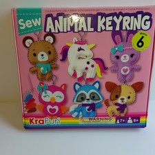 KraFun Sewing Animal Keyring 6-in-1 Sewing Craft Kit for Kids Make 6