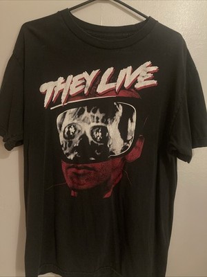 Vtg They Live sci-fi t-shirt John Carpenter Roddy Piper SX380 FREE SHIPPING