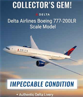 #ad #ad Magnificent Delta Airlines Boeing 777 200LR Scale Model Impeccable Collectible $189.00