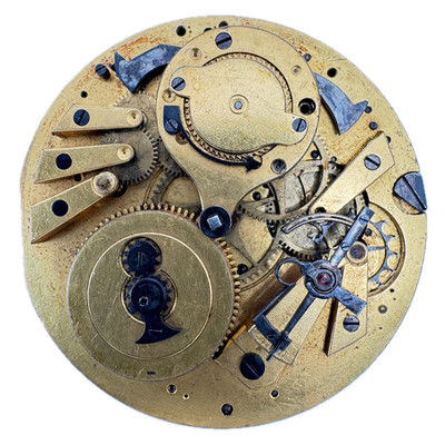 Antique 51mm Unbranded Guilloche Dial Repeater Key Wind Pocket Watch Movement