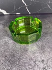 Vintage Blenko Textured Green Glass Ashtray 4 Slots MCM