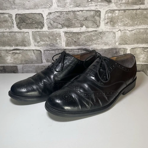 Brogues Oxford Clarks da uomo in pelle nera taglia 9 (15770)