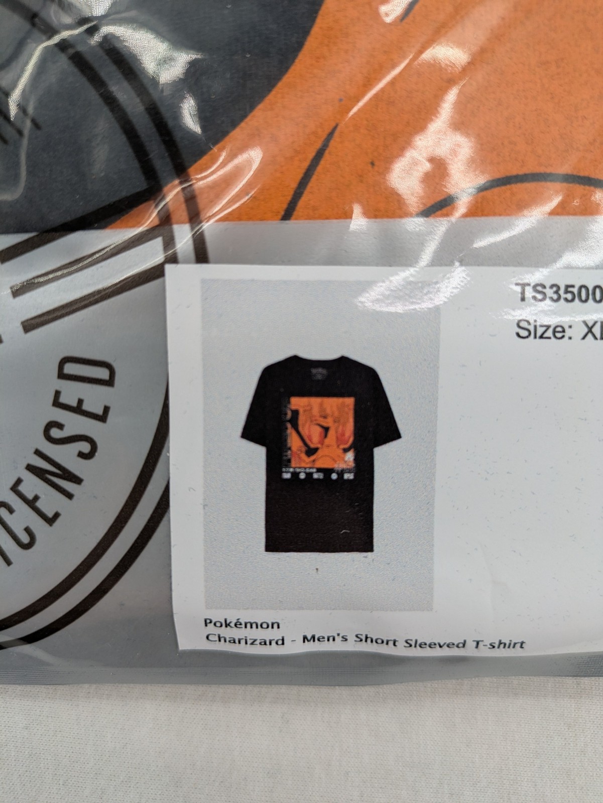 Pokemon Glurak Herren T-Shirt Gr XL Schwarz Orange Difuzed Offiziell Lizenziert image 2