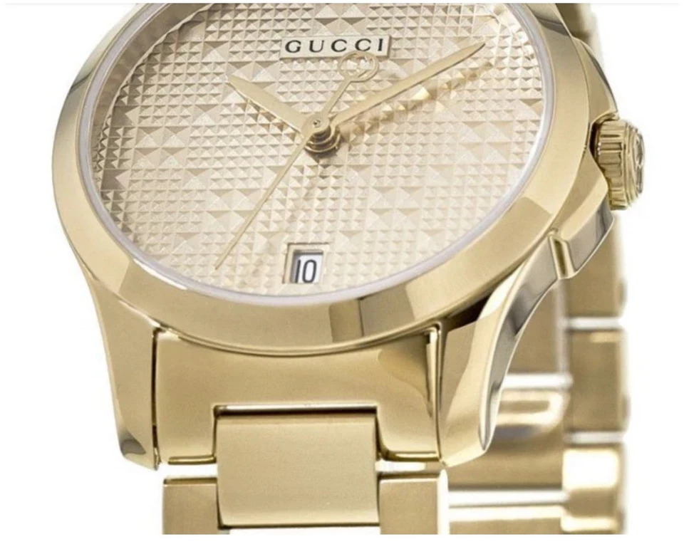 Reloj para dama Gucci G, YA126553, tono dorado atemporal de acero inoxidable, nuevo con etiquetas Foto 4 de 4