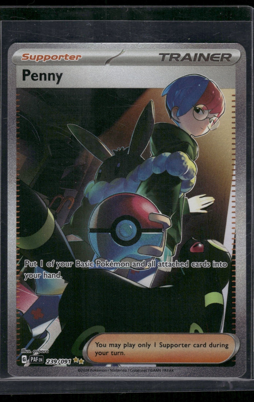 Pokémon TCG Penny Paldean Fates Trainer Holo Card 239/091 NM