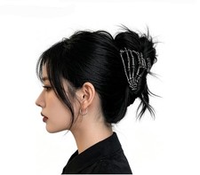 Gunmetal Skeleton Hand Hair Claw Clip - Halloween BNIB