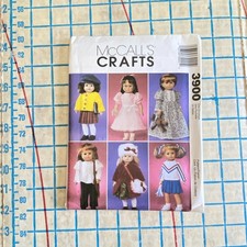 Uncut Pattern Dress Wardrobe Pattern for 18" Doll McCalls 3900