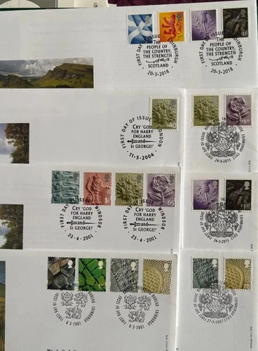 7 GB  QE2  REGIONAL DEFINITIVES FIRST DAY COVERs between 2001 2018