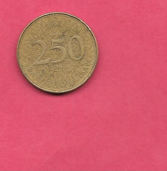 LEBANON KM36 1996 VF-VERY FINE CIRCULATED OLD VINTAGE 250 LIVRES COIN