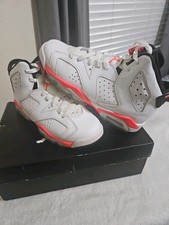 Nike Air Jordan VI 6 White Infrared Retro 2013 BG GS 384665-123 Youth Size 6Y