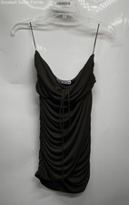Zara Womens Green Sleeveless Ruched Draped Mini Dress Size Small