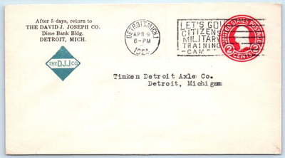 #ad David J. Joseph Company Postal Cover Detriot MI Michigan $13.99