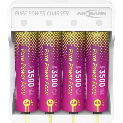 Ansmann 1001-0183 Pure Power Set 4× Cute AA Batteries and Charging Module Rich Battery