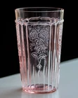 1930s Anchor Hocking Pink Mayfair Open Rose Tumbler 15Oz 5 1/4" Depression Glass