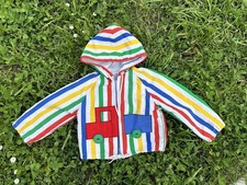 Vintage 90  s Toddler Striped Jacket / Primary Colors With Train Truck / 2T 3T