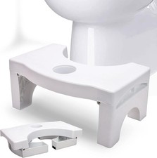 Foldable Toilet Potty Stool for Adults, 7" Heavy Duty Portable Squatting Poop