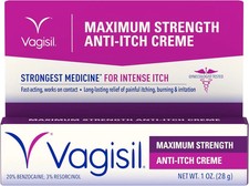 Vagisil Maximum Strength Anti-Itch Feminine Cream Fast Acting Relief 1 oz