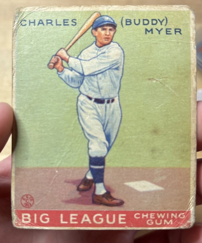 1933 Goudey Big League Chewing Gum R319 Charles Myers #153 Rookie RC 10fs