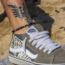 Titanium Steel Beaded Anklet For Men Beach Style Summer Foot Jewelry New