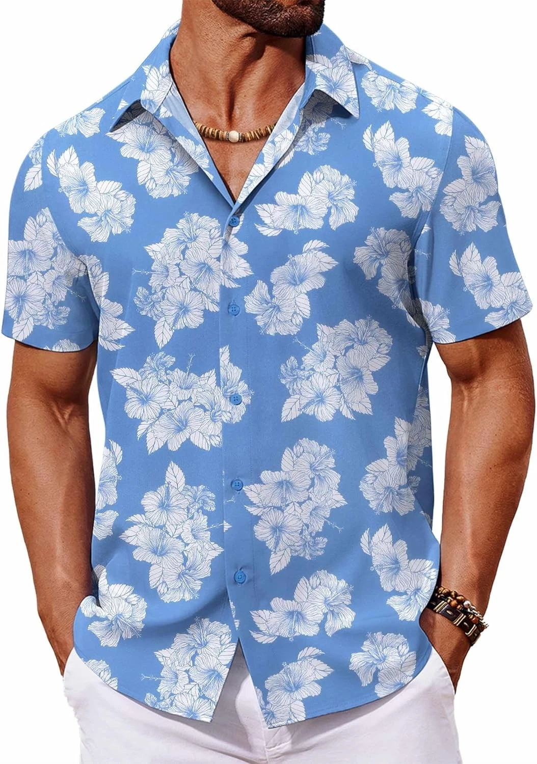 Coofandy Mens Hawaiian Shirt Short Sleeve Button Down Shirts Tropical Summer