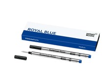 Montblanc refill penna roller blu royal med pt in scatola 128233 2 ricariche