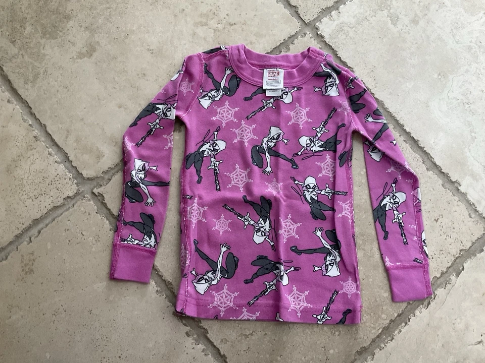 Hanna Andersson Marvel Spider Gwen Long Sleeve Pajama Long Johns Size 100 (4) - Image 3 of 4