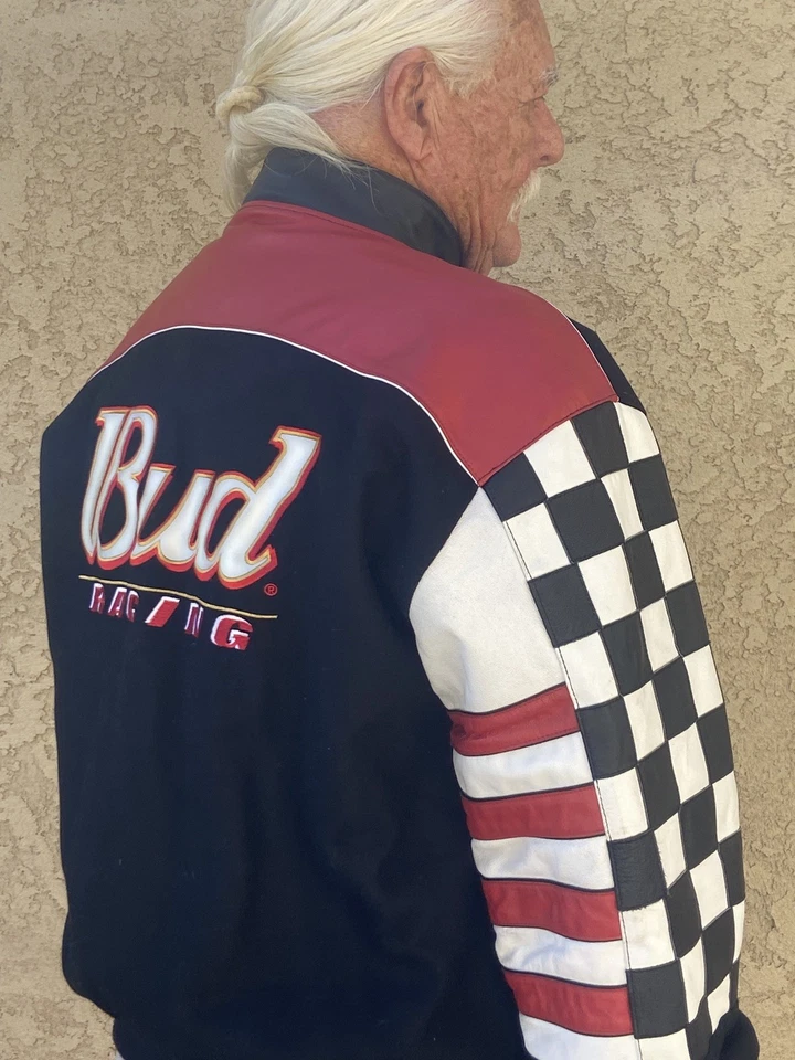 Chaqueta de Cuero Dale Earnhardt Jr. Winston Cup Bud Racing Reversible Talla XL Foto 4 de 4