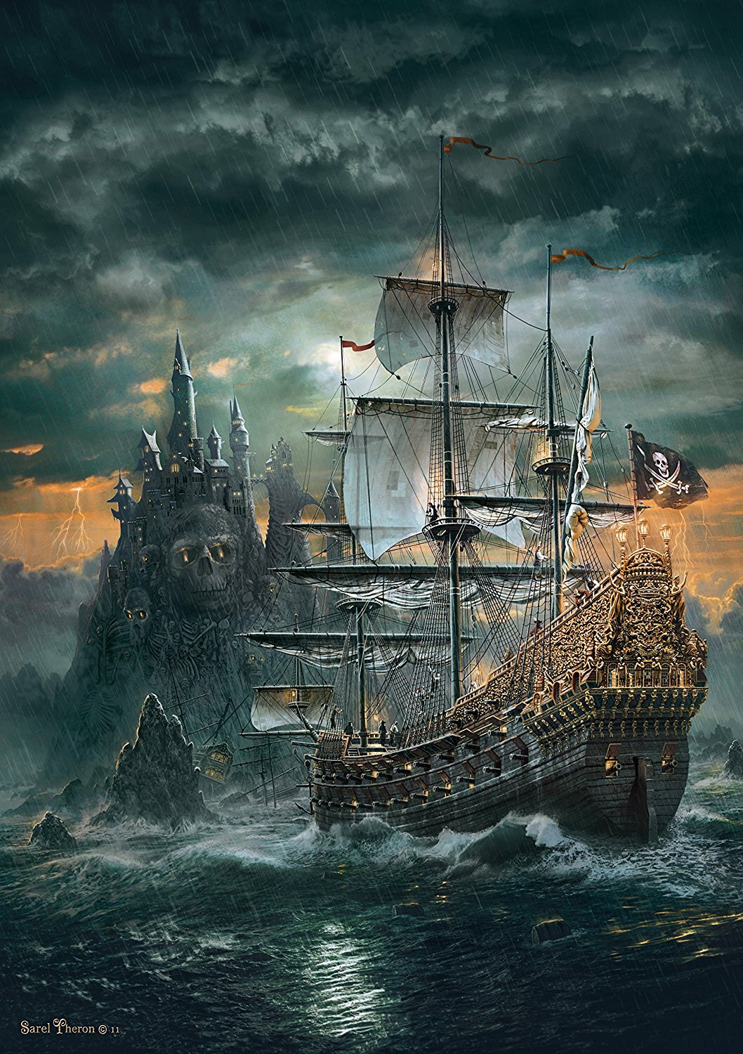 Puzzle 1500 pièces Clementoni grand format modèle Bateau De Pirates jeu de réflexion adulte