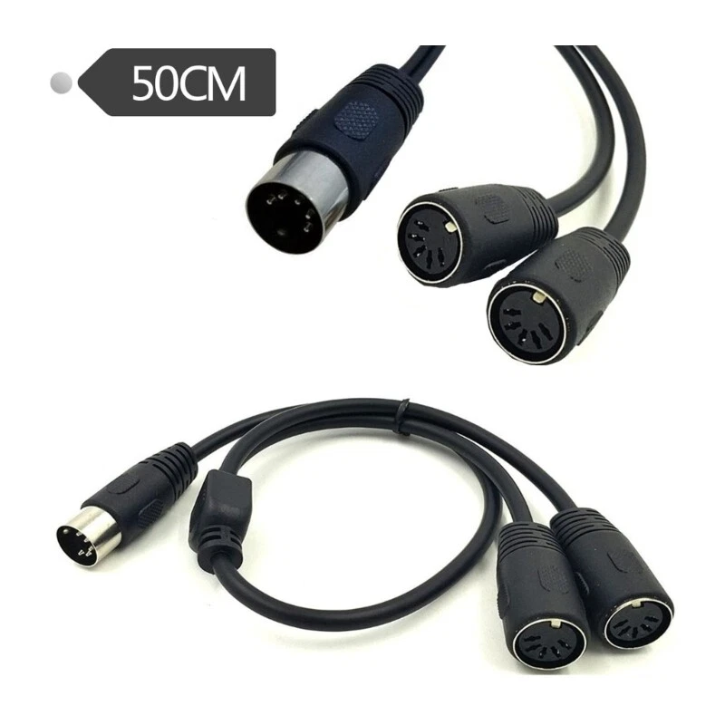Male to Female DIN 5P Splitter Y Adapter MIDI Cable 1 to 2 Extension Cord - Image 3 of 4